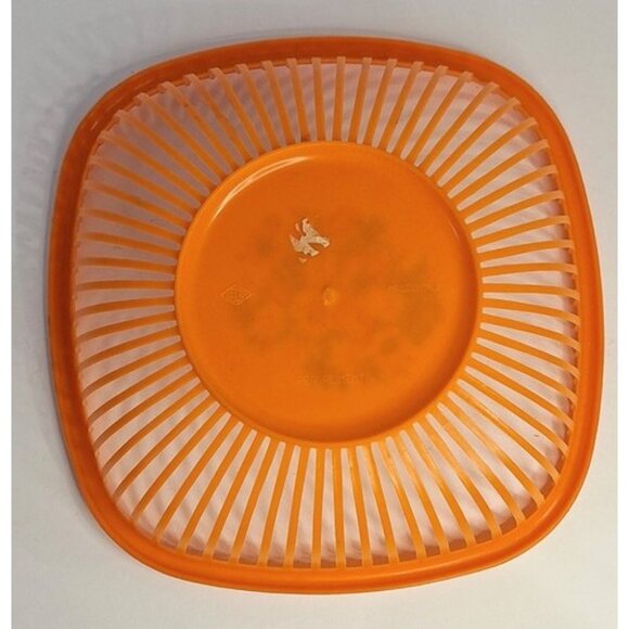 Retro Orange Bread Roll Plastic Basket Floral Per Alimenti Made In Italy Vtg - Picture 6 of 8